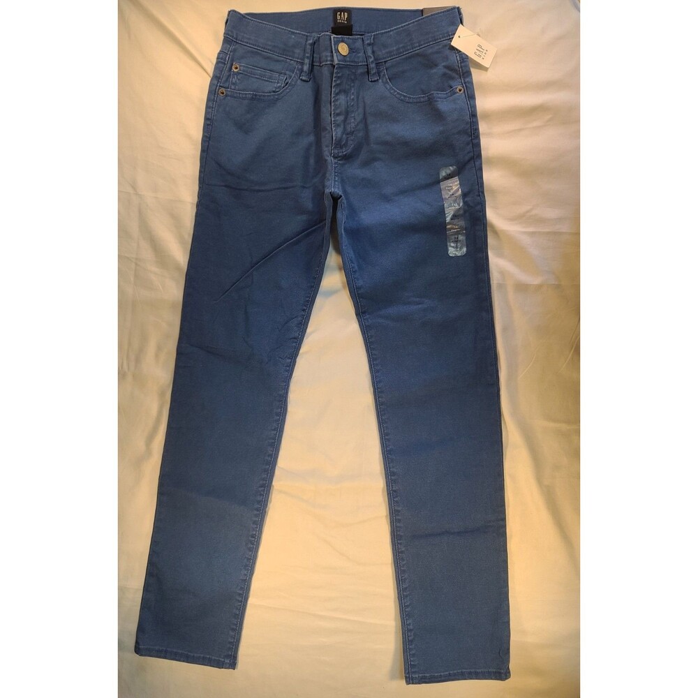 GAP Kids Boys Size 14 Regular Stretch Skinny Jeans Blue Adjustable Waist NWT